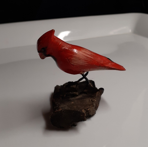 Vintage/Antique Cardinal Hand Carved & Painted Wood - Picture 2 of 13